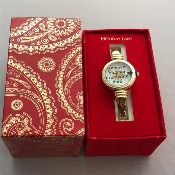 Accessories - Holiday Lane women charter club stainless steel metal watch